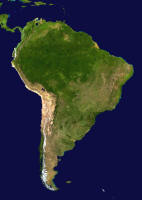 Satellitenaufnahme von Südamerika