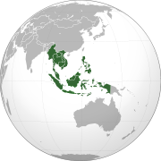 Südostasien auf der Weltkugel