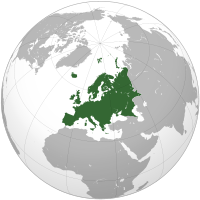 Lage Europas auf einer Weltkarte