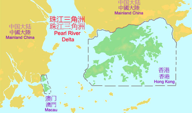 Karte festlandchina plus Macau und Hongkong
