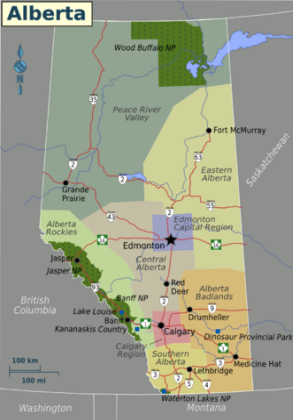 Regionalkarte Alberta