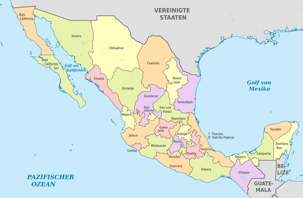 Administrative Karte Mexiko