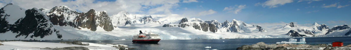  Petermann Island (foreground), Kiev Peninsula of Antarctic Peninsula (background); Antarctic Peninsula banner