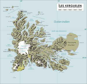 Karte des Kerguelen-Archipel