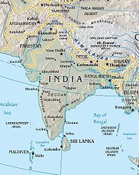 Location of South Asia