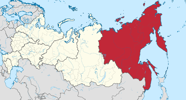 Positionskarte des Föderationskreis Ferner Osten (Russisch Fernost)