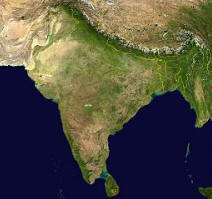 Satellitenaufnahme vom Indischen Subkontinent