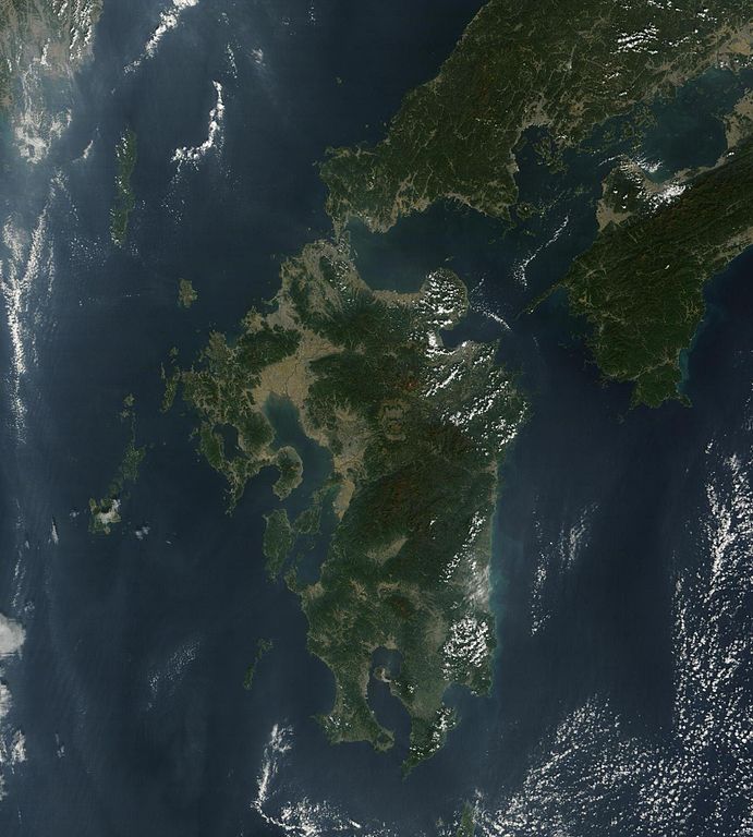 Satellitenbild von Kyushu