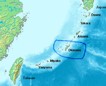 Lagekarte Okinawa