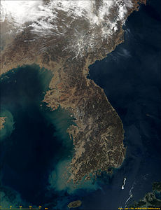 Satellitenbild der Koreanischen Halbinsel