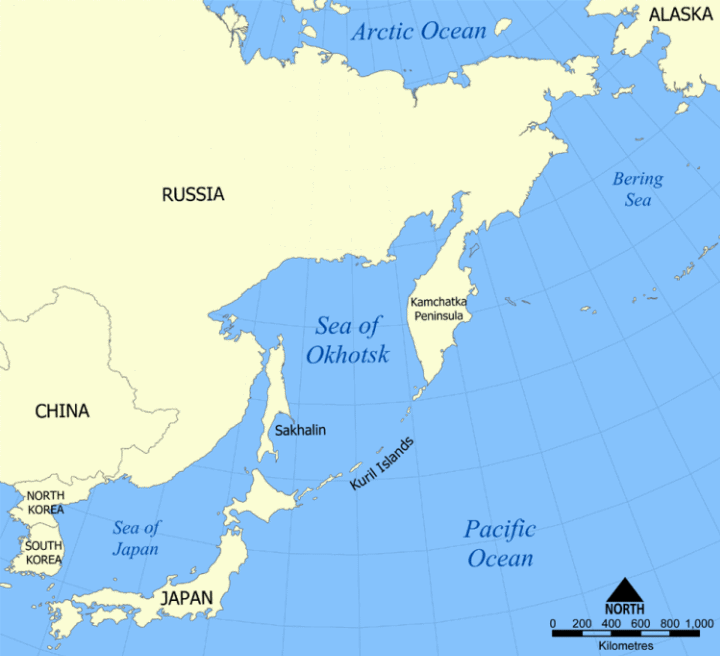 Umgebungskarte der Insel Sachalin