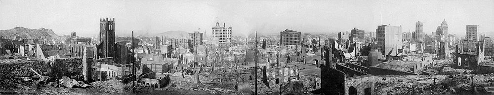 Panoramafoto von San Francisco nach dem Erdbeben 1906