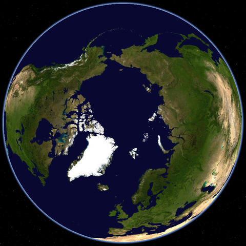 Satellitenfoto der Polarregion