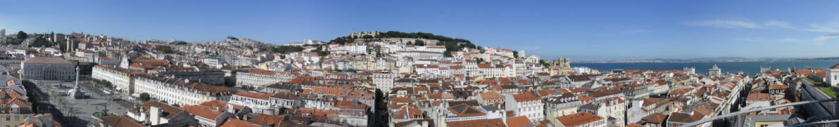Panoramabild der Altstadt von Lissabon