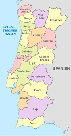 Distriktkarte Portugal