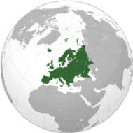 Lage Europas auf einer Weltkarte