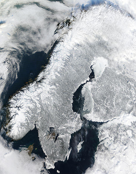 Satellitenbild Skandinavien