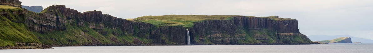 Panorama of Mealt Waterfall with Kilt Rock, Isle of Skye 