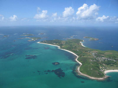 Lauftaufnahme von St. Martins, Scilly-Inseln