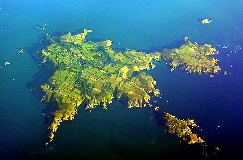 Luftbild von der Kanalinsel Sark
