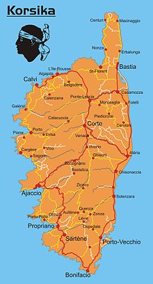 Karte von Korsika