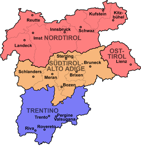 Regionale Aufteilung Tirol