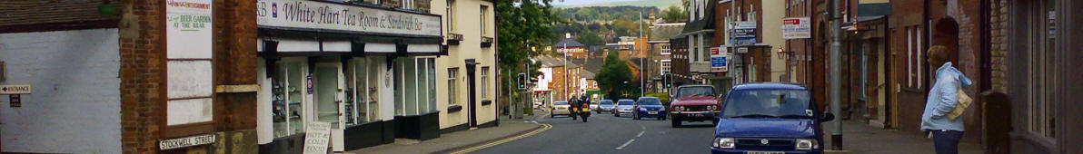 Straßenpanorama Leek, England