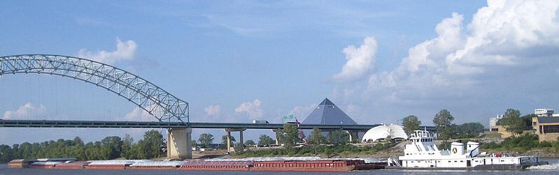 Foto Schubverband auf dem Mississippi bei Memphis (Tennessee)