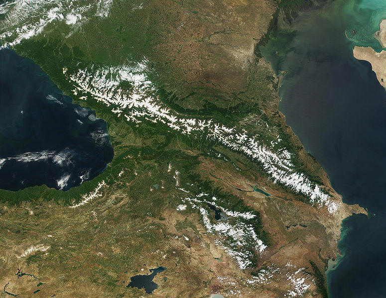 Satellitenaufnahme Kaukasus