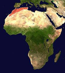 Afrika mit Atlasgebirge