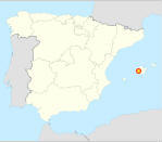 Lagekarte Palma de Mallorca innerhalb Spaniens