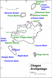 Detaillierte Karte des Chagos-Archipel