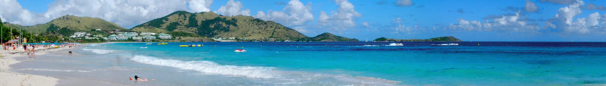 Panorama of Orient Beach in Saint Martin