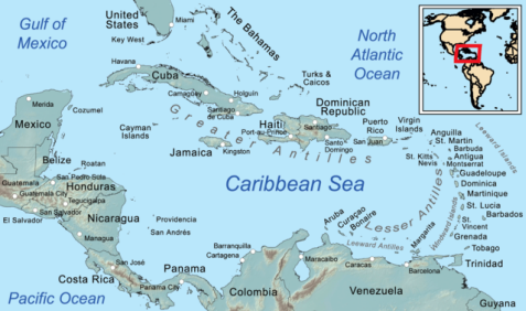 Karte der Karibik