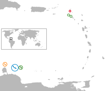 Lagekarte Niederländische Karibik