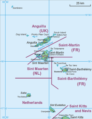 Lagekarte St. Martin (Karibikinsel)