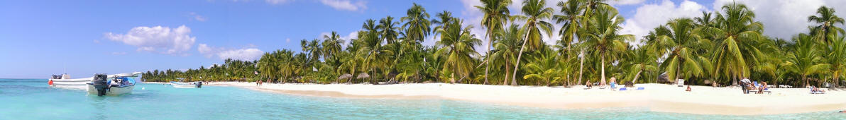 Panoramic view of a beach on the Saona island, Dominican Republic