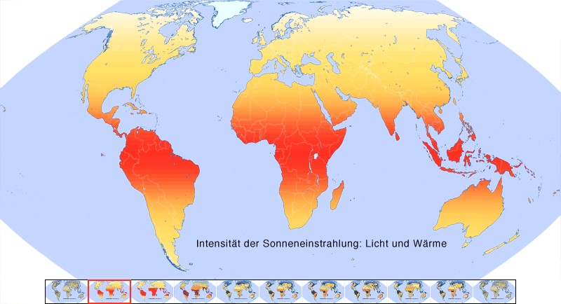 Globale Karte Sonneneinstrahlung