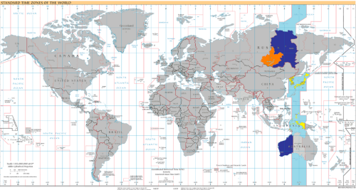 Zeitzonenkarte UTC+9