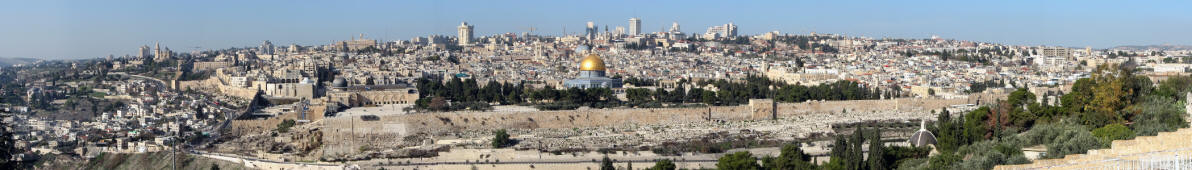 Panoramablick vom Ölberg auf Jerusalem