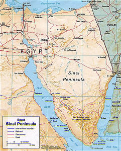 Landkarte der Sinai-Halbinsel