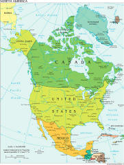 Politische Karte von Nordamerika
