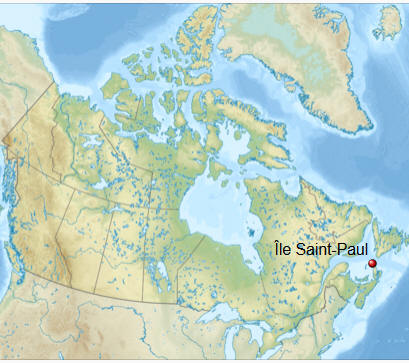 Lagekate Sankt-Paul-Insel in Nova Scotia