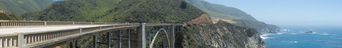  Bixby Creek Bridge, viewed from the northern side near Big Sur on the Central Californian Coast in the United States