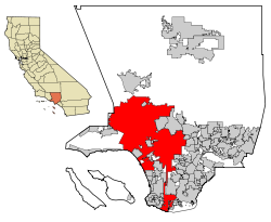 Lage im County und in Kalifornien