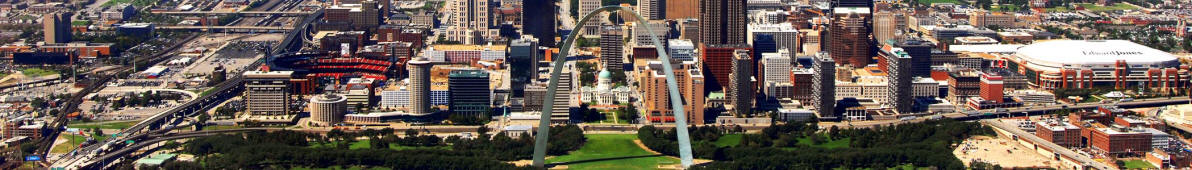 Skyline St. Louis mit Gateway Arch (Millenium Arch)