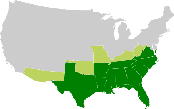 ﻿ Konföderierte Staaten﻿ Gebiete, die von den Konföderierten Staaten von Amerika beansprucht und als ihr politisches Territorium proklamiert wurden, die aber nicht direkt unter ihrer Kontrolle standen.