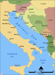 Karte des Adriatischen Meeres