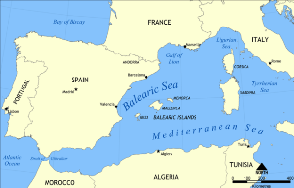 Lagekarte Balearisches-Meer