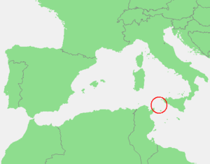 Karte von Straße von Sizilien